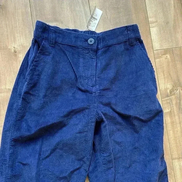 NWT J. Crew CrewCuts Wide Leg Corduroy Pants Navy Blue Girls Sz 10 - Picture 3 of 8